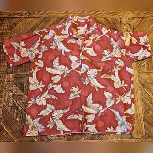Pierre Cardin Hawaiian Button Up Short Sleeve Shirt Tropical Floral 2XLT